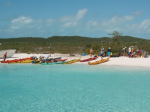 kayakers on beach