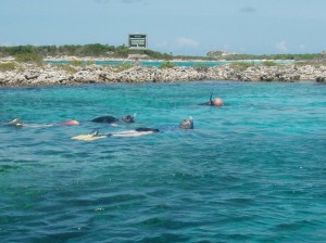 Bill, Mary & Rick snorkeling at the Exuma Cays Land and Sea Park's Sea Aquarium