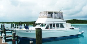 Trawler named Kapela tied to the dock