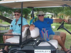 Dad and Rick in Golf Cart