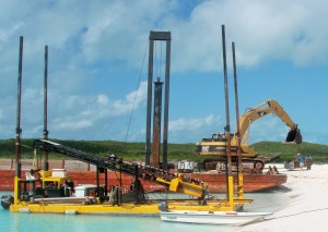 Barges and Heavy Equipment for New Dock Installation