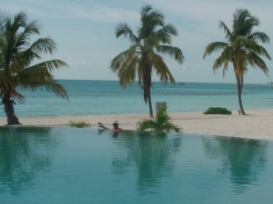 Chub Cay Clubs Infinity Pool Overlooking Sunset Beach