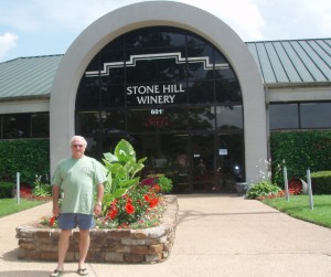 Rick in front of Stone Hill Winery