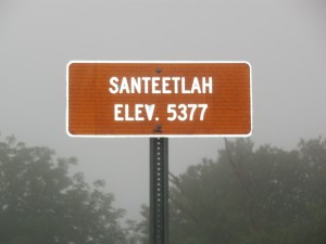 Santeetlah Overlook Sign - Elevation 5,377 feet