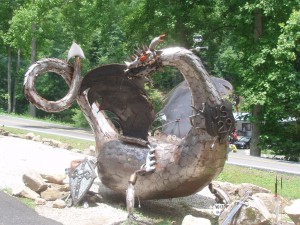 The metal sculpture of "the dragon"