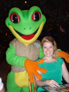 Sahy and Cha Cha, the Rain Forest Cafe's Frog Mascot