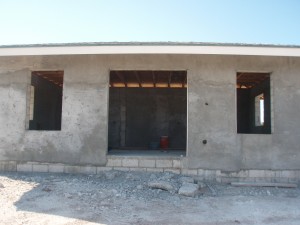 Front of Honeymoon Cottage which is under construction