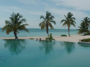 Chub Cay Club Infinity Pool overlooking beach