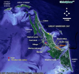 Map of Great Harbour Cay
