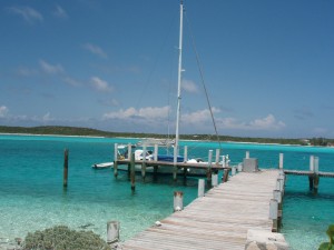 S/V Windcaller at the Farmers Cay Yacht Club Dock