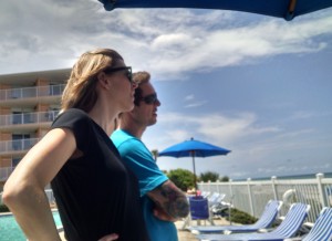 Lindsay and Mat looking at the ocean