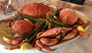 Platter with dungeness crab