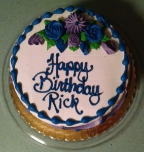 Cake that says "Happy Birthday Rick"