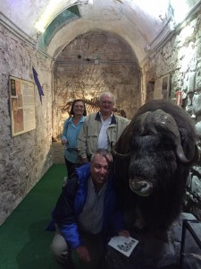Charlene Rick And Joe with Muskox in Mammoth Museum