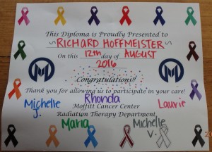 Certificate of Completion of Radiation Treatment