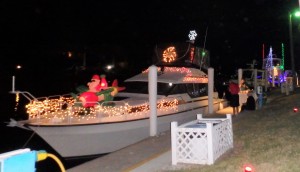 Decorated boat at the Yacht Club