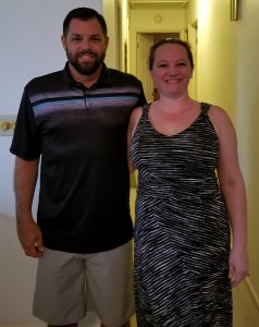 JP and Kellie ready to go out to dinner on their 7th anniversary