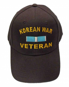 Black Hat with Korean War Veteran text and ribbon