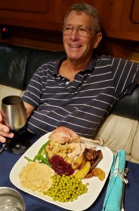 Uncle Jimmy with turkey dinner plate