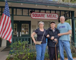 Mary, Tom & Bill Cambre at the Square Meal Cafe in Salt Sprinngs
