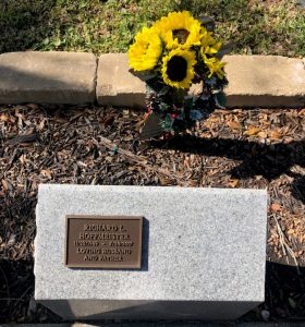 Memorial Stone with Sunflowers