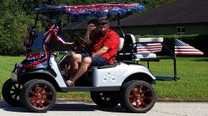 Most decorated golf cart in the neighborhood 4th of July Parade