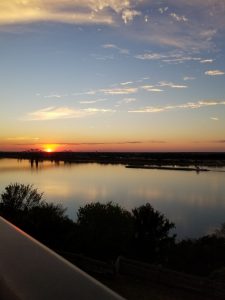 Sunset over the Mississippi River in Natchez