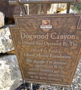 A bronze sign saying the canyon was developed by Jimmy Morris