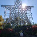A large metal star on top of Mill Mountain in Roanoke Virginia