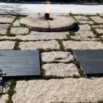 JFK and Jackie's markers in front of the eternal flame
