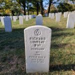 White carved gravestone of Richard Lindsay Day