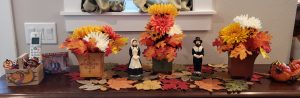 Fall flowers and pilgrims